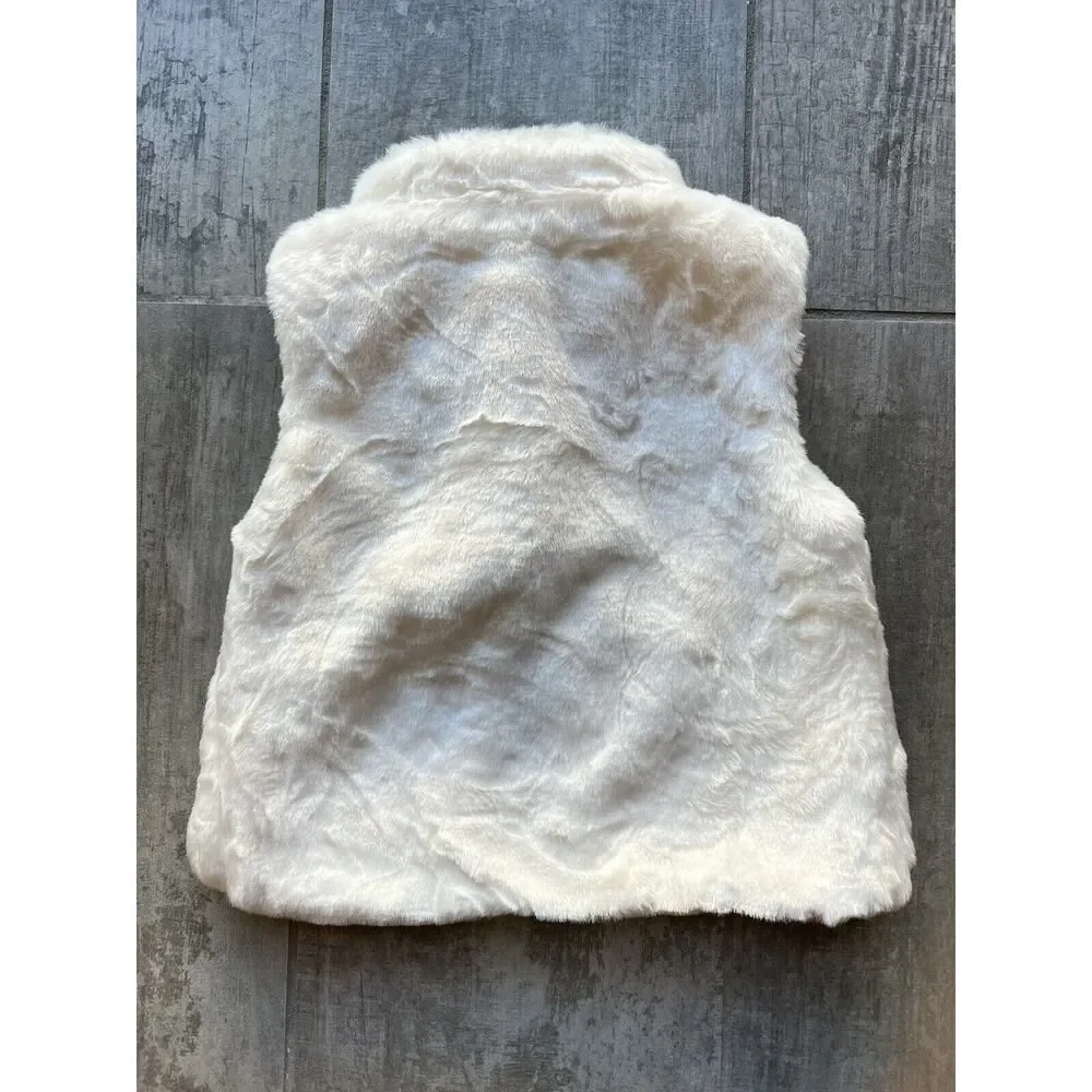 Baby Toddler Girl Faux Fur Vest Jacket White Holiday Party Winter Photo NEW 18 M